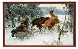 obraz-w-drewnianej-ramie-60x100-cm-napad-wilkow-alfred-wierusz-kowalski