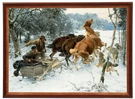 obraz-napad-wilkow-50x70-cm-w-drewnianej-ramie-alfred-wierusz-kowalski