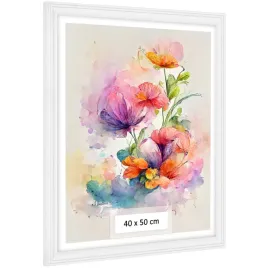 elegancka-biala-ramka-40x50-cm-z-frezowaniem-do-zdjec-i-plakatow