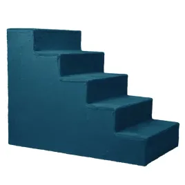 schodki-dla-psa-5-stopniowe-drewniane-tapicerowane-ciemnoniebieskie