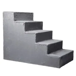 schodki-tapicerowane-dla-psa-5-stopniowe-szare-wygodne-i-stabilne