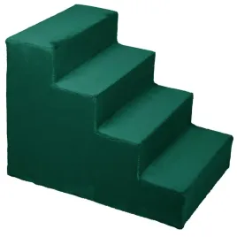 schodki-dla-psa-4-stopniowe-ciemnozielone-tapicerowane-wygodne