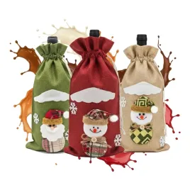 torebka-swiateczna-na-butelke-prezent-mikolaj-balwan-worek-lniany-na-swieta