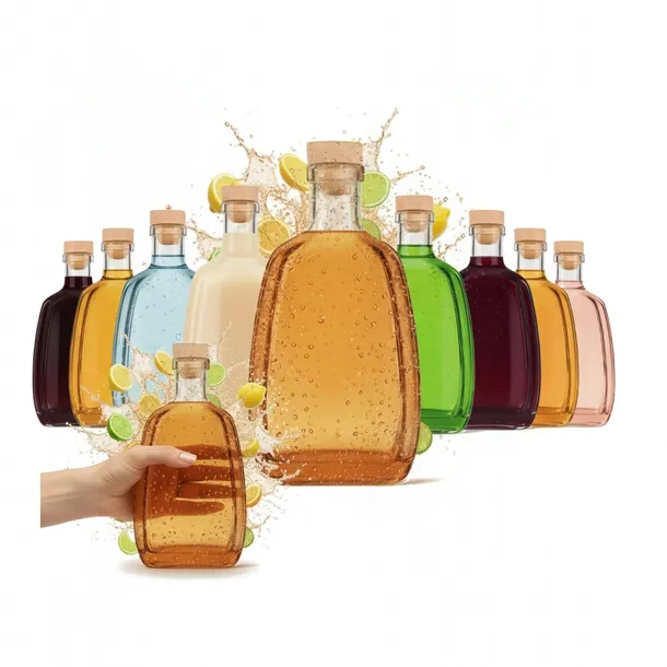 Zestaw 10szt. Butelka szklana Asteria 250ml z korkiem na alkohol nalewki