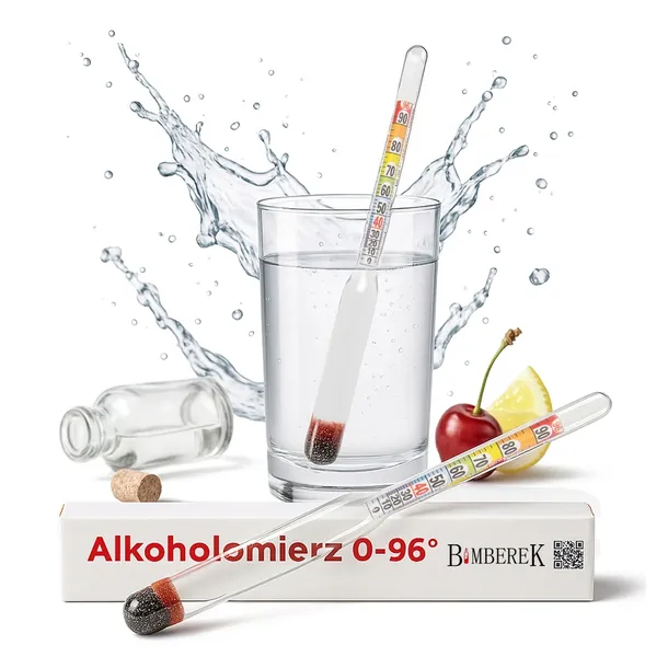 Alkoholomierz Szklany 0–96% Bimberek Miernik Alkoholu Domowy
