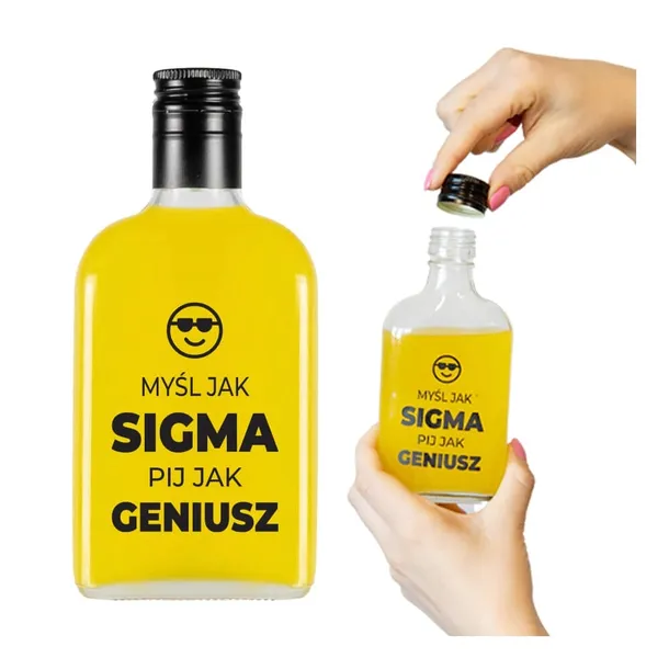 Butelka PIERSIÓWKA 200ml - Myśl Jak Sigma Pij Jak Geniusz Zabawny Prezent
