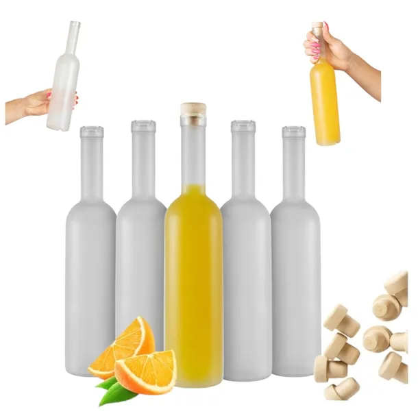 5X Butelka SZRONIONA SZKLANA FUTURA 500ml + korek NA NALEWKI PREZENT 0,5l