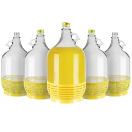 6x-gasior-do-wina-dama-5l-w-koszyku-z-zakretka-baniak-balon-na-wino-nalewki