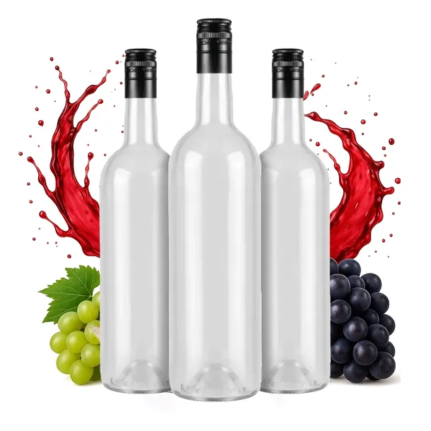 10X Butelki DO WINA 750ml BEZBARWNA butelka na wino 0,75l z zakrętką