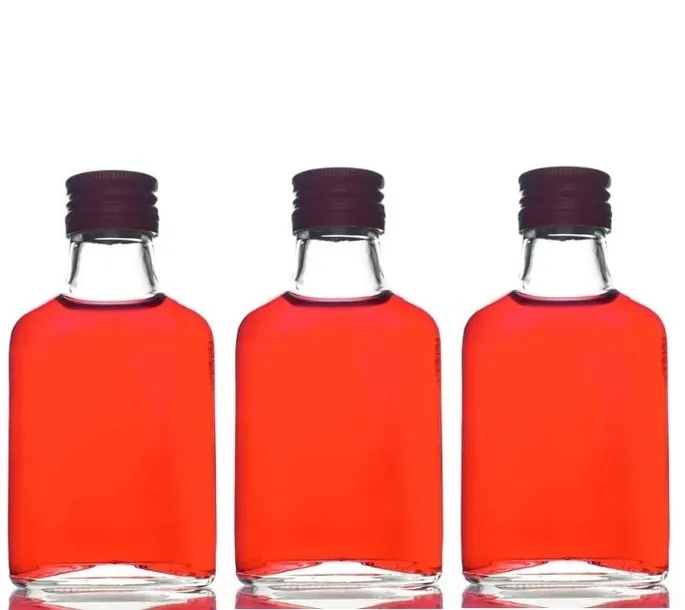 50X Butelki PIERSIÓWKI 100ml na nalewki wino wódkę prezent + zakrętka