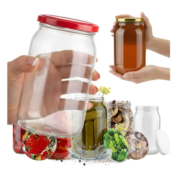 48x Słoiki 900ml na MIÓD PRZETWORY + WIECZKO FI82 SŁOIK SZKLANY Na Nalewki
