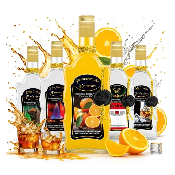 BUTELKA ZDOBIONA PREMIUM FALA 500ML RÓŻNE WZORY