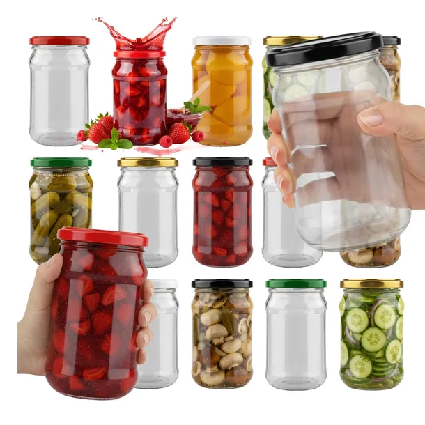 15x Słoik 315ml Na DŻEM PRZETWORY Fi66 Słoiki Szklane Na Ogórki Grzyby
