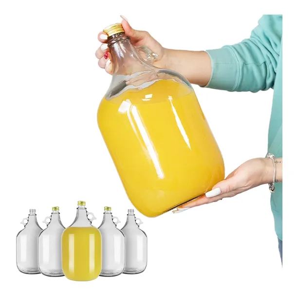 6x Dama 5L z zakrętką - Gąsior balon na wino nalewki, szklany baniak 5 litr