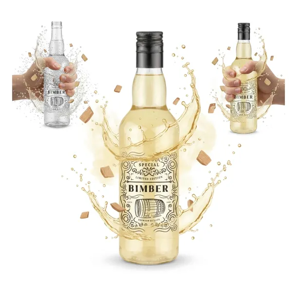 Butelka MONOPOLOWA 500ml z nadrukiem na BIMBER Butelki Szklane 0,5l