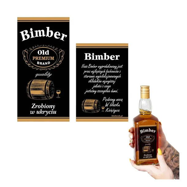 10x Etykiety naklejki na wódkę alkohol butelki etykieta na bimber czarna