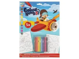 kolorowanie-po-numerach-a4-5ark-samolot