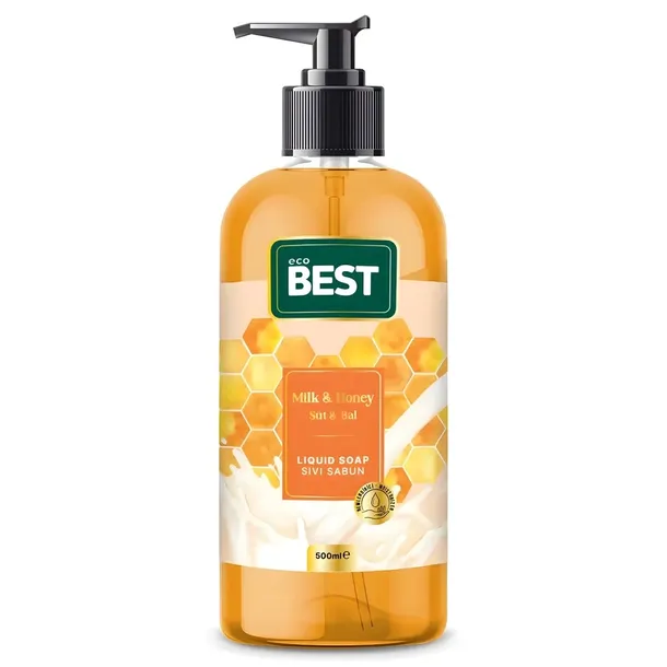 ECO BEST Mydło w Płynie MLEKO I MIÓD 500ml Nawilżająca Formuła