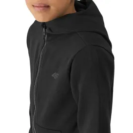 bluza-dziecieca-rozpinana-z-kapturem-czarna-4f-jwss24-tswsm0926