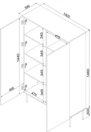witryna-palazzo-bis-100x39x166-bialy-mat