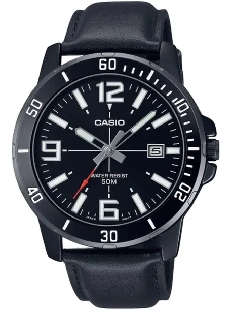 ZEGAREK MĘSKI CASIO MTP-VD01BL-1B (zd169d) + BOX +GRAWER