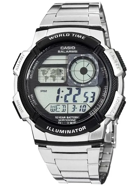 ZEGAREK MĘSKI CASIO AE-1000WD 1A (zd073h) - WORLD TIME + BOX +GRAWER