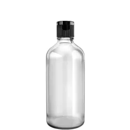 butelka-szklana-100ml-bezbarwna-z-nakretka-flip-top-czarna
