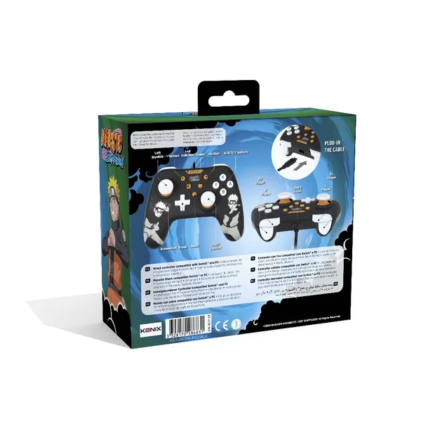 gamepad-kontroler-przewodowy-naruto-konix-do-pc-switch-stan-powystawowy-kolor-czarny