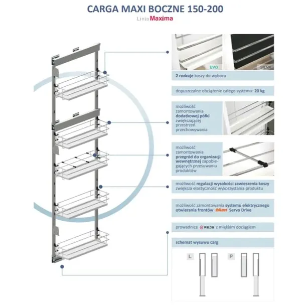 kosz-cargo-maxima-maxi-evo-rejs-boczne-20cm-l-stan-nowy-szerokosc-mebla-20-cm