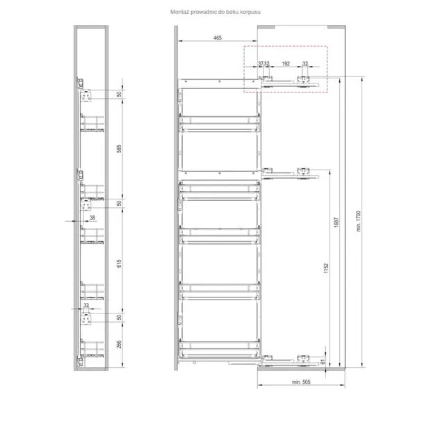 kosz-cargo-maxima-maxi-evo-rejs-boczne-20cm-l-szerokosc-mebla-20-cm-stan-nowy