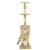 drapak-138cm-bezowy-w-lapki-domek-platforma-kolor-bezowy
