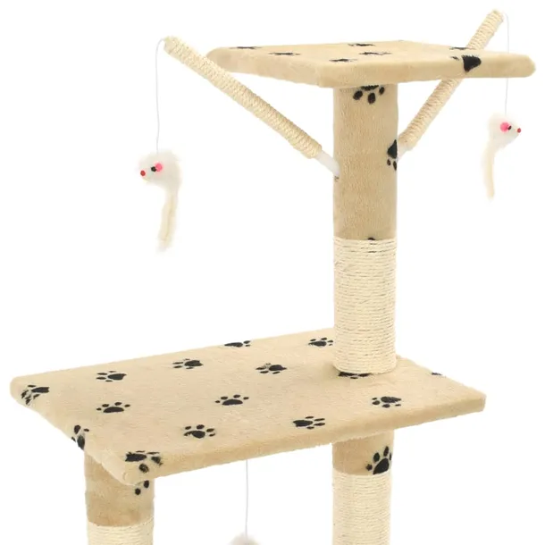 drapak-138cm-bezowy-w-lapki-domek-platforma-przeznaczenie-dla-kotow-duzych-ras