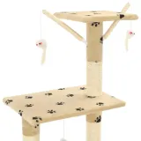 drapak-138cm-bezowy-w-lapki-domek-platforma-przeznaczenie-dla-kotow-duzych-ras