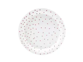talerzyki-papierowe-kropki-rozowe-zloto-18-cm-6-szt