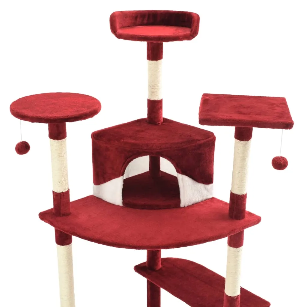 drapak-dla-kotow-203-cm-czerwono-bialy