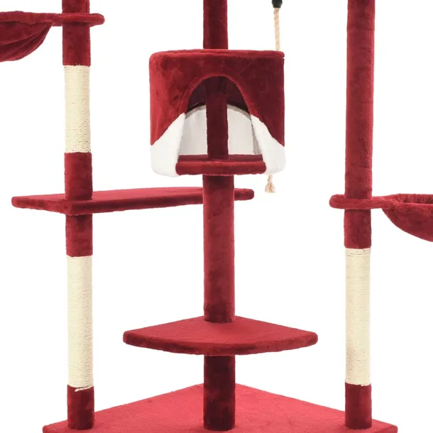 drapak-dla-kotow-203-cm-czerwono-bialy-kolor-dwukolorowy