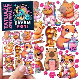 tatuaze-zmywalne-dla-dzieci-dzieciece-kapibara-capybara-wzory-jakosc