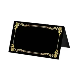 winietki-na-stol-czarne-ze-zlota-ramka-ozdobna