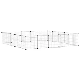 klatka-dla-zwierzat-z-bramka-20-paneli-czarna-35x35-cm-stal