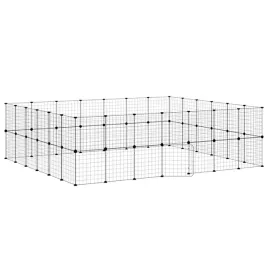 klatka-dla-zwierzat-z-bramka-52-panele-czarna-35x35-cm-stal