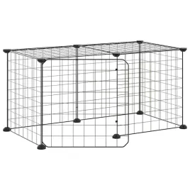 klatka-dla-zwierzat-z-bramka-8-paneli-czarna-35x35-cm-stal
