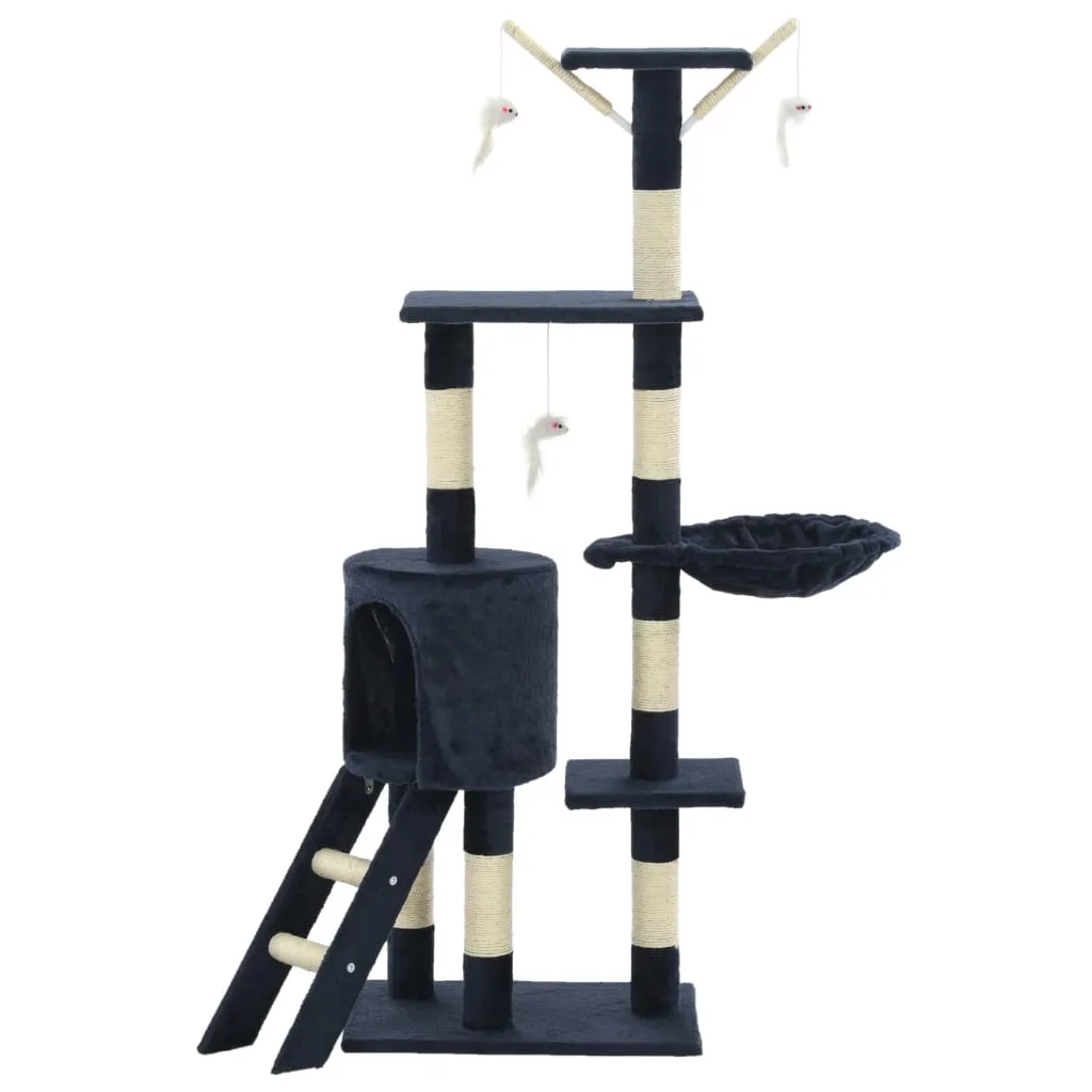 drapak-dla-kota-138cm-ciemnoniebieski-stan-nowy