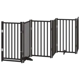 skladana-bramka-dla-psa-z-drzwiami-6-paneli-czarna-300-cm