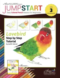 jumpstart-lovebird-and-stargazer-lily-level-3-easy-colored-pencil-lessons