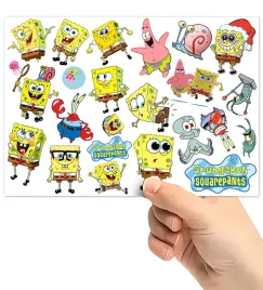 tatuaze-zmywalne-wodne-dla-dzieci-dzieciece-spongebob-wzory-super-jakosc