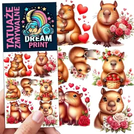 tatuaze-zmywalne-dla-dzieci-dzieciece-kapibara-capybara-wzory-jakosc
