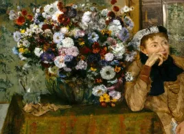a-woman-seated-beside-a-vase-of-flowers-edgar-degas-plakat-915x61-cm