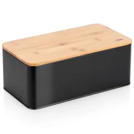 chlebak-metalowy-z-deska-bambusowa-czarny-33x18x13-cm