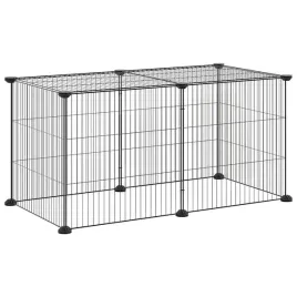 klatka-dla-zwierzat-8-paneli-czarna-35x35-cm-stalowa