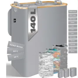 kosz-na-pranie-140l-kesser-skladany-bambusowy-wodoodporny-szary